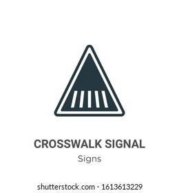 Crosswalk signal of triangular glyph icon vector on white background. Flat vector crosswalk signal of triangular icon symbol sign from modern signs collection for mobile concept and web apps design.
