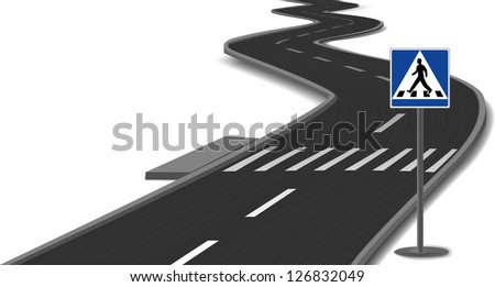 Crosswalk stripes on road. Vector
