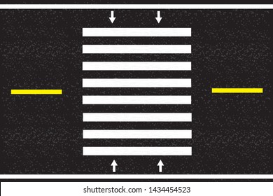 Crosswalk Top View Vector Illustration Background Icon