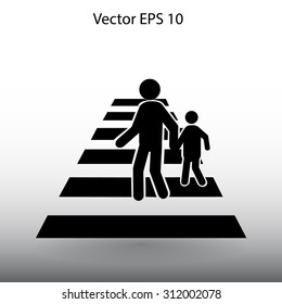 crosswalk vector icon