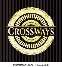 Crossways gold shiny emblem