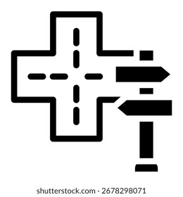 Elemento de icono de signo de Crossways para diseño