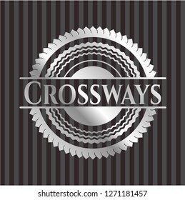 Crossways silver shiny emblem