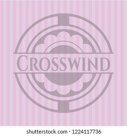 Crosswind badge with pink background