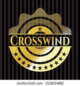 Crosswind golden badge. Vector Illustration. Detailed.