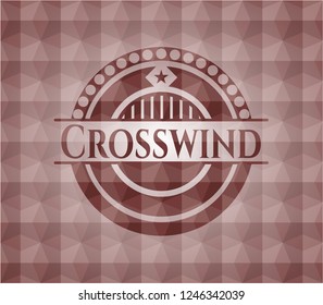 Crosswind red seamless geometric emblem.