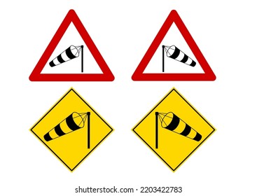 Crosswind road sign Royalty Free Stock SVG Vector and Clip Art