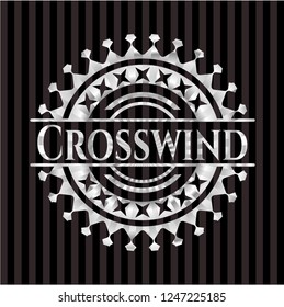Crosswind silvery badge or emblem