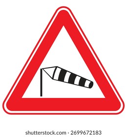 Crosswind traffic sign and wind sign