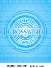 Crosswind water concept style emblem. Vector Illustration. Detailed.