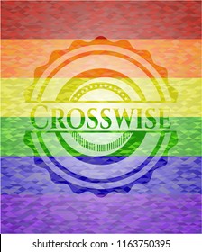 Crosswise lgbt colors emblem 