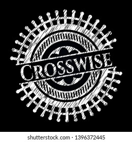 Crosswise written on a chalkboard. Vector Illustration. Detailed.