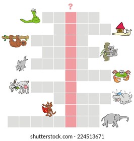 crossword for children, Antarctica, vector illustration
