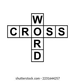 Crossword concept icon, cross word graphic symbol, web flat vector illustration .