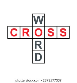 Crossword concept icon, cross word graphic symbol, web flat vector illustration .