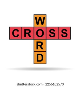 Crossword concept shadow icon, cross word graphic symbol, web flat vector illustration .