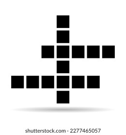 Crossword concept shadow icon, cross word graphic symbol, web flat vector illustration .