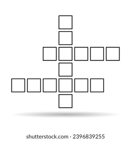 Crossword concept shadow icon, cross word graphic symbol, web flat vector illustration .