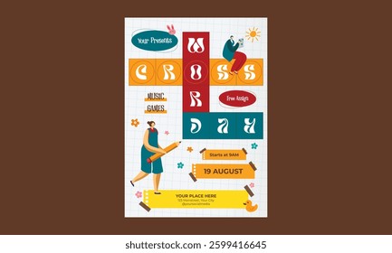 Crossword Day Flyer.. vector illustration 