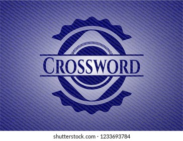 Crossword emblem with denim texture