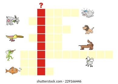 crossword,  holidays, animals, vector picture