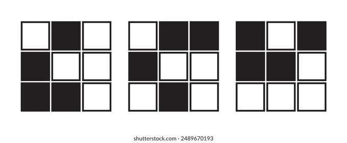 crossword icon black and white block