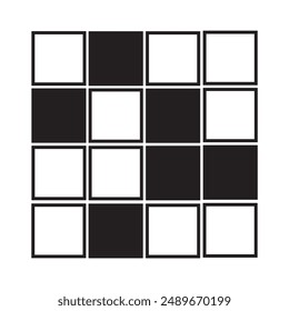 crossword icon black and white block