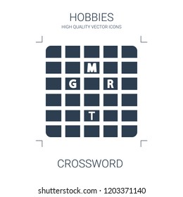 crossword icon. high quality filled crossword icon on white background. from hobbies collection flat trendy vector crossword symbol. use for web and mobile