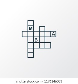 Crossword icon line symbol. Premium quality isolated rebus element in trendy style.