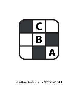 crossword icon on white background