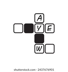 crossword icon on white background
