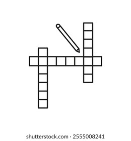 Crossword icon Simple thin line flat symbol