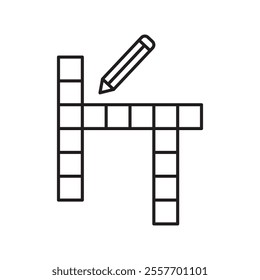 Crossword icon Thin line art collection