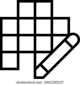 crossword icon. Thin linear style design isolated on white background