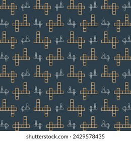 Crossword icon trendy repeating pattern orange color vector illustration background