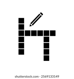 Crossword icon Vector flat thin line illustration