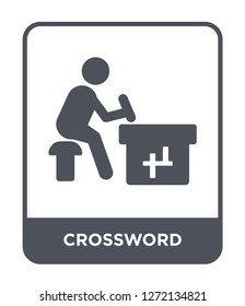 crossword icon vector on white background, crossword trendy filled icons from Free time collection, crossword simple element illustration