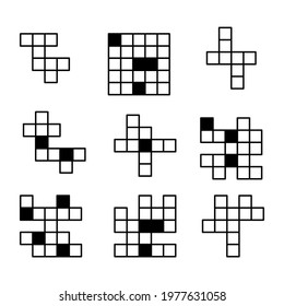 crossword icons set. crossword pack symbol vector elements for infographic web.