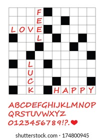 Crossword Illustration. You can write your own words. Easy to edit vector illustration.