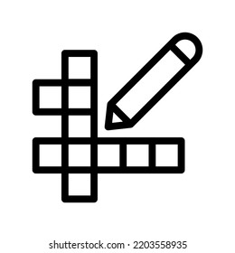 Crossword Line Icon Illustration Vector Graphic