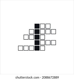 Crossword with password simple line vector icon.