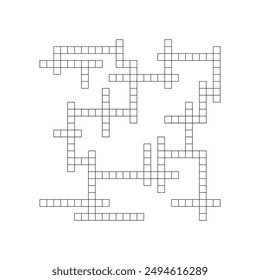Crossword puzzle background with word grid pattern. crosswords template. Flat vector illustration isolated on white background.