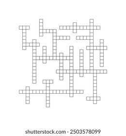 Crossword puzzle background with word grid pattern. crosswords template. Flat vector illustration isolated on white background.