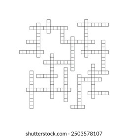 Crossword puzzle background with word grid pattern. crosswords template. Flat vector illustration isolated on white background.