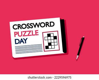 Crossword Puzzle Day Plakatdesign-Illustration 