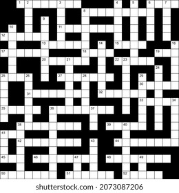 Crossword puzzle. Empty grid with numbers. Vector illustration.