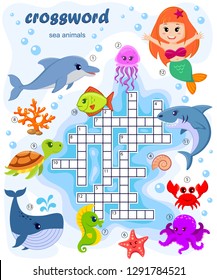 Crossword puzzle game of sea animals