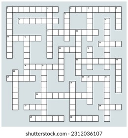 Crossword puzzle game template. Puzzle game blank vector graphic.