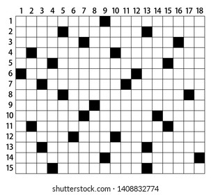 Crossword puzzle game vector.  Puzzle square crossword template 