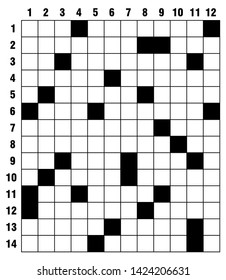 Crossword puzzle game vector.  Puzzle square crossword template 